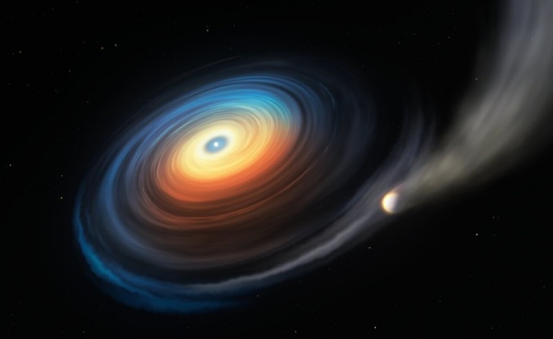 Giant planet found around tiny white dwarf star, a first