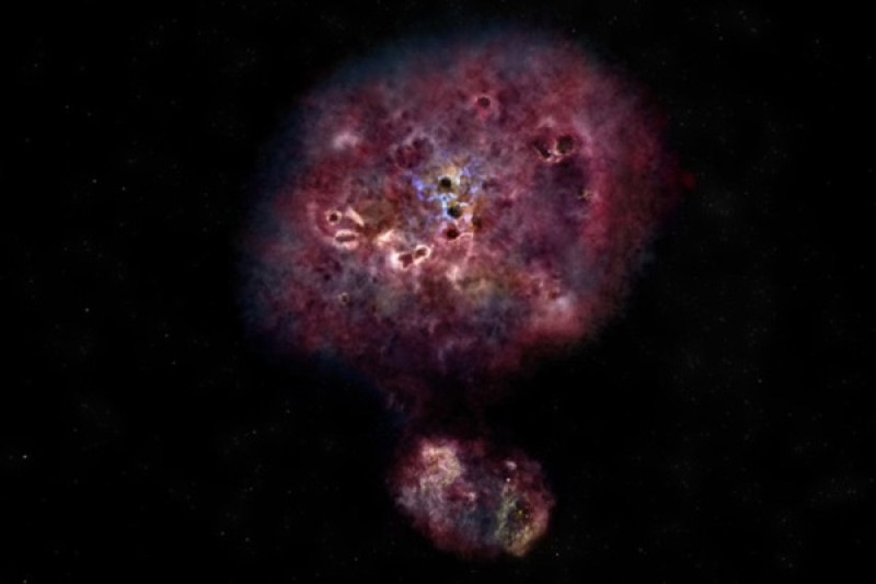This huge, distant galaxy formed all its stars really fast