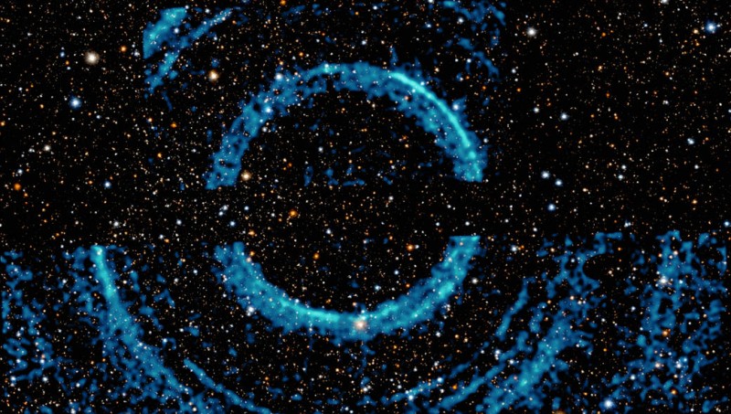 Huge Rings Around a Black Hole