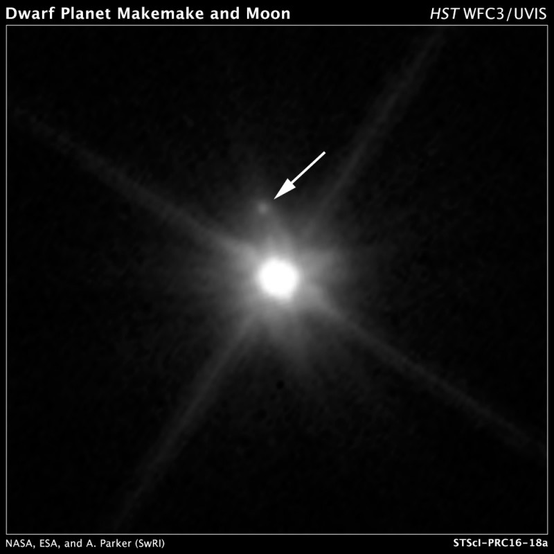 Hubble Discovers Moon Orbiting the Dwarf Planet Makemake