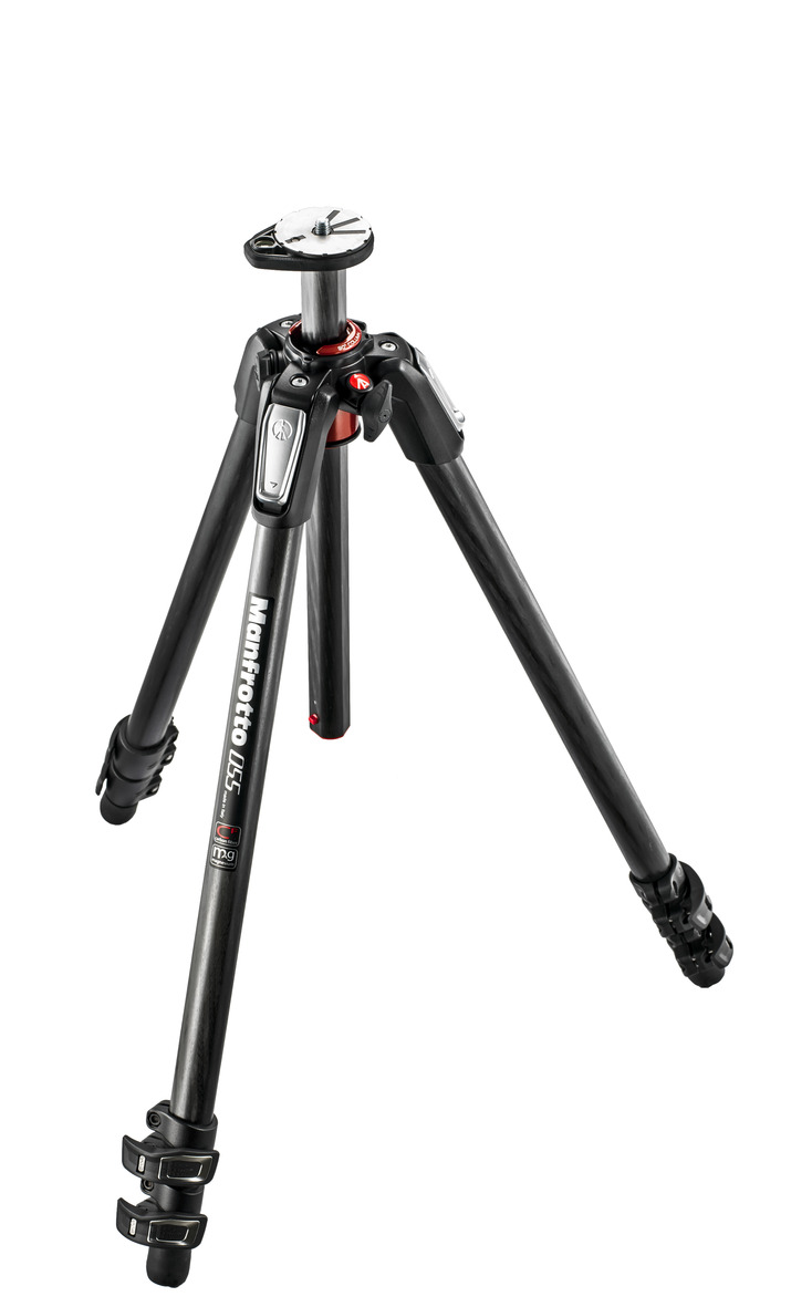 Manfrotto 055 Aluminium Carbon Fiber 3-section Tripod w/ Horizontal Column