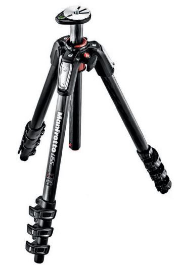 Manfrotto 055 Aluminium Carbon Fiber 4-section Tripod w/ Horizontal Column