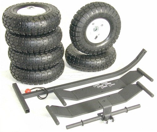 JMI 10 Inch Pneumatic Wheels with Tow Handle for Universal Wheeley Bars with 1/2&amp;amp;amp;#8243; Leveling Screws